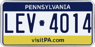 PA license plate LEV4014