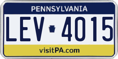 PA license plate LEV4015