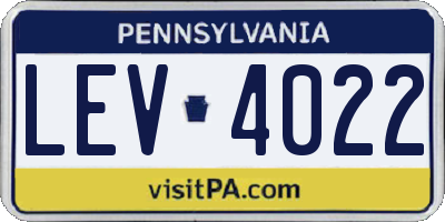 PA license plate LEV4022
