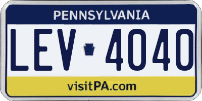 PA license plate LEV4040