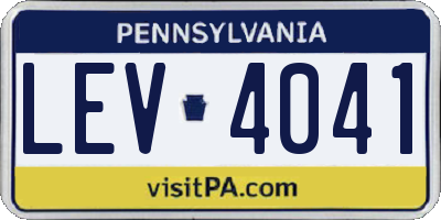 PA license plate LEV4041
