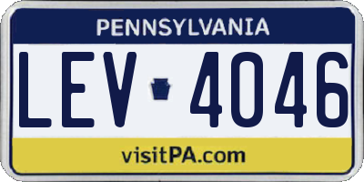 PA license plate LEV4046