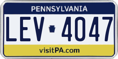 PA license plate LEV4047