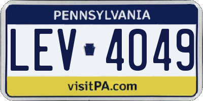 PA license plate LEV4049