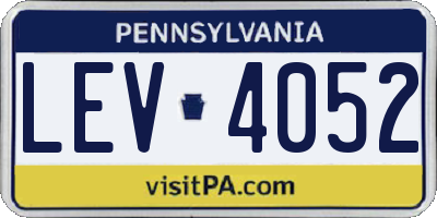 PA license plate LEV4052