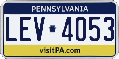 PA license plate LEV4053