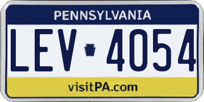 PA license plate LEV4054