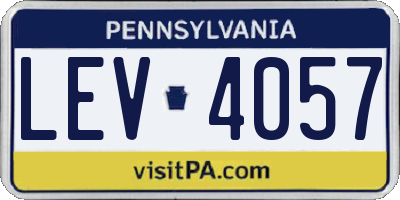 PA license plate LEV4057