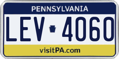 PA license plate LEV4060