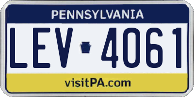 PA license plate LEV4061