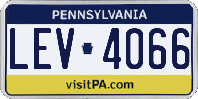 PA license plate LEV4066