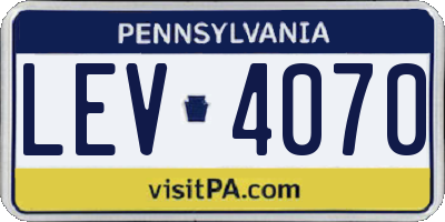 PA license plate LEV4070