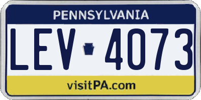 PA license plate LEV4073