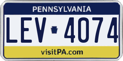 PA license plate LEV4074