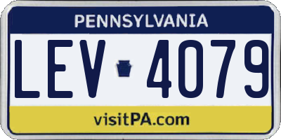 PA license plate LEV4079