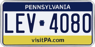 PA license plate LEV4080