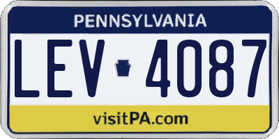 PA license plate LEV4087