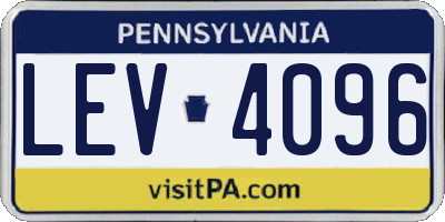 PA license plate LEV4096