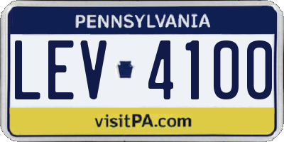 PA license plate LEV4100