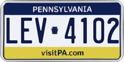 PA license plate LEV4102
