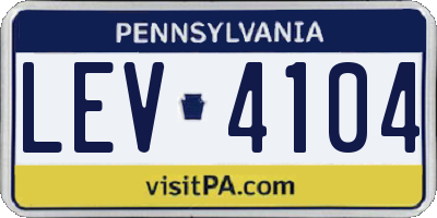 PA license plate LEV4104