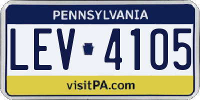 PA license plate LEV4105