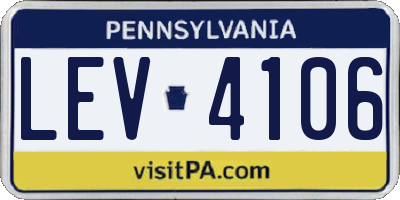 PA license plate LEV4106