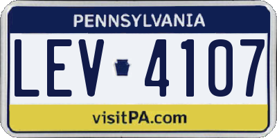 PA license plate LEV4107
