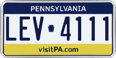PA license plate LEV4111