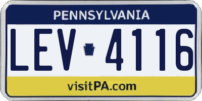 PA license plate LEV4116
