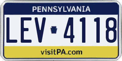 PA license plate LEV4118