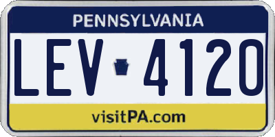 PA license plate LEV4120
