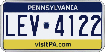 PA license plate LEV4122