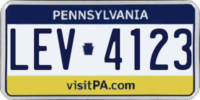 PA license plate LEV4123