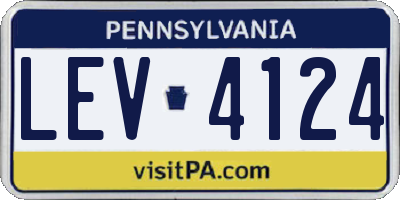 PA license plate LEV4124