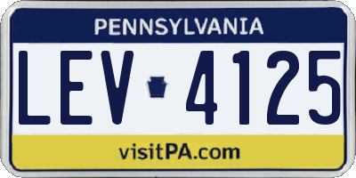 PA license plate LEV4125