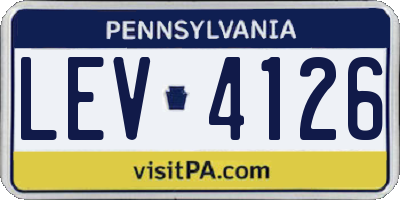 PA license plate LEV4126