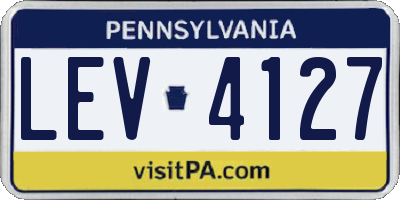 PA license plate LEV4127
