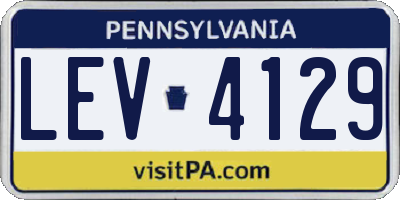 PA license plate LEV4129