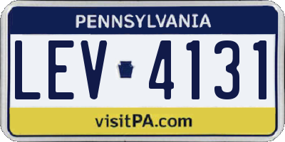 PA license plate LEV4131