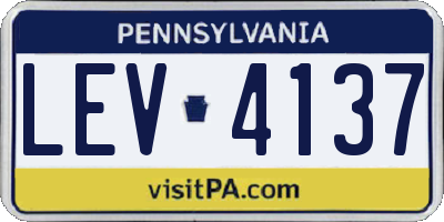 PA license plate LEV4137
