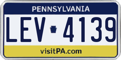 PA license plate LEV4139