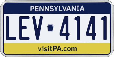 PA license plate LEV4141
