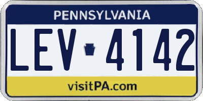 PA license plate LEV4142