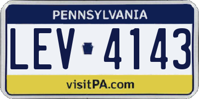 PA license plate LEV4143