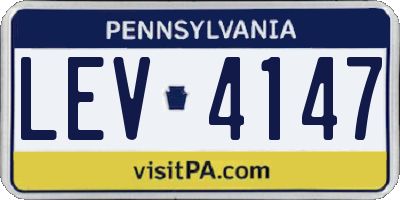 PA license plate LEV4147