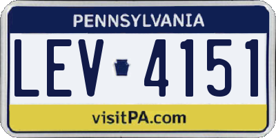 PA license plate LEV4151