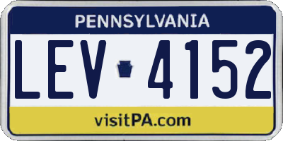 PA license plate LEV4152