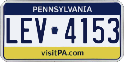 PA license plate LEV4153