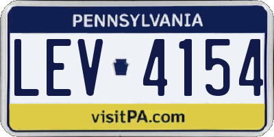 PA license plate LEV4154